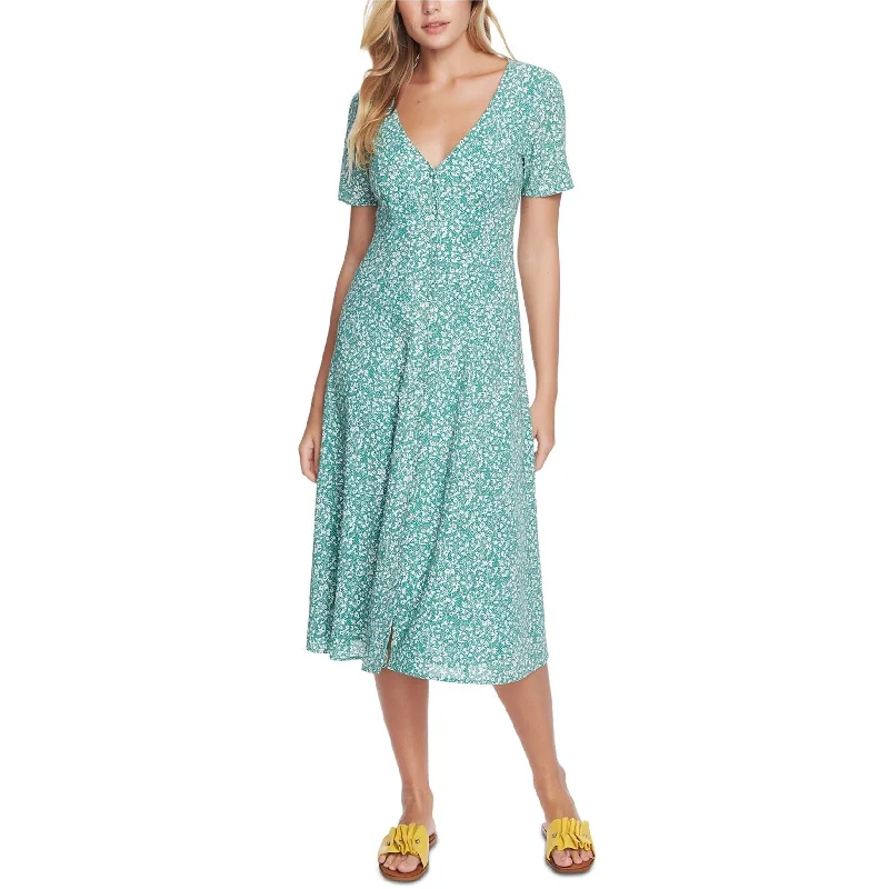 Dresses for weddings -1.STATE Womens Floral Print Folk Belted Midi Dress, Green, 14