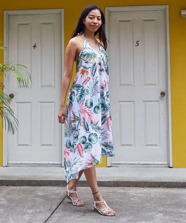 Summer dresses for weddings -Botanical Halter Neck Dress