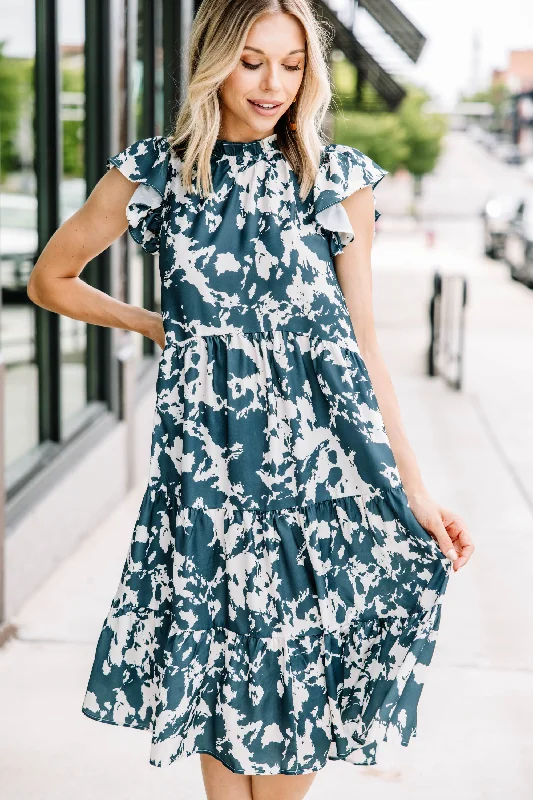 Bridesmaid gowns for weddings -All For You Emerald Green Abstract Midi Dress