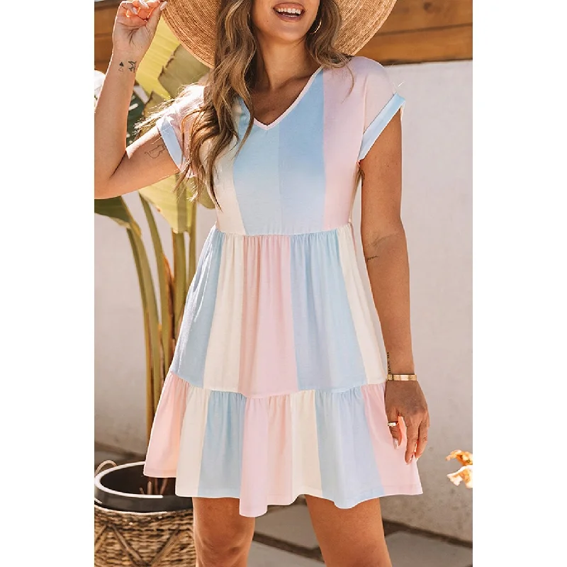 Dresses with oversized sleeves -Ari Multicolor Mini Dress