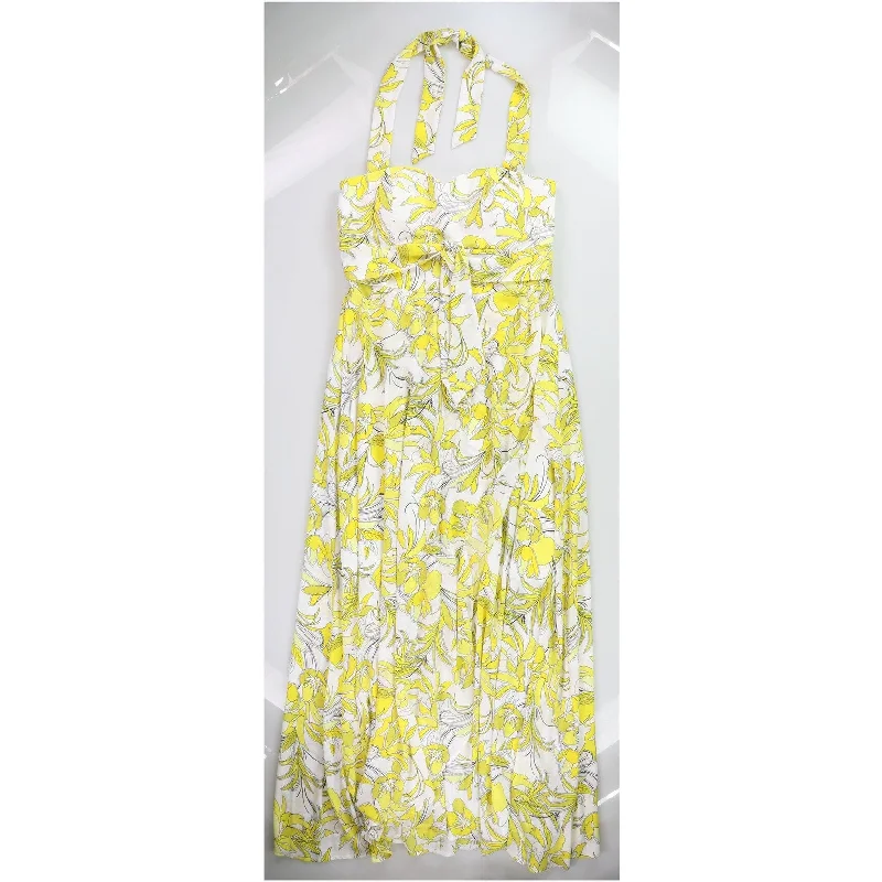 Dresses for beach vacations -bar III Womens Sweetheart Neck Midi Dress, Yellow, 12