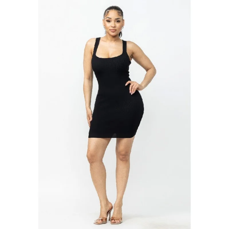 Sleek and simple dresses -Black Sleeveless Mini Dress Perfect for Night-out and Cocktail Parties