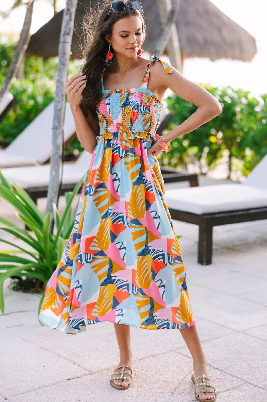 Summer dresses for family vacations -Can't Contain It Yellow Floral Midi Dress