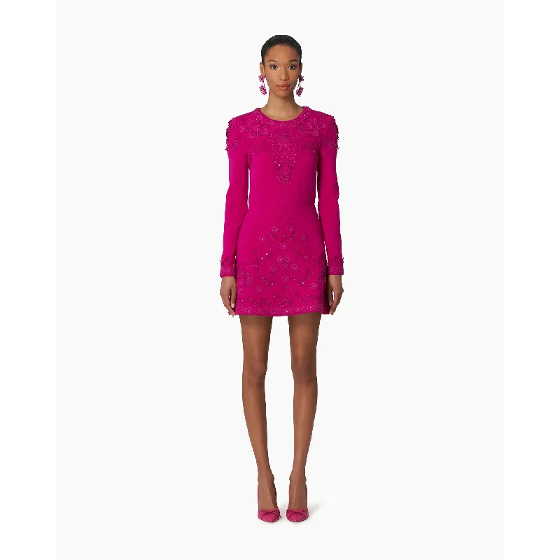 Plus size dresses for women -Embellished Crewneck Mini Dress | Berry