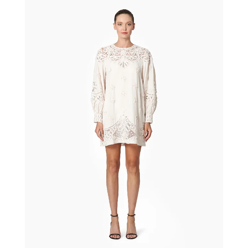 Casual dresses for women -Embellished Puff Sleeve Mini Dress | Pearl