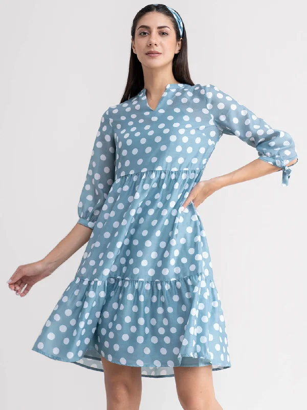 Bridesmaid dresses for plus size -Chanderi Polka Dot Dress - Sap Green