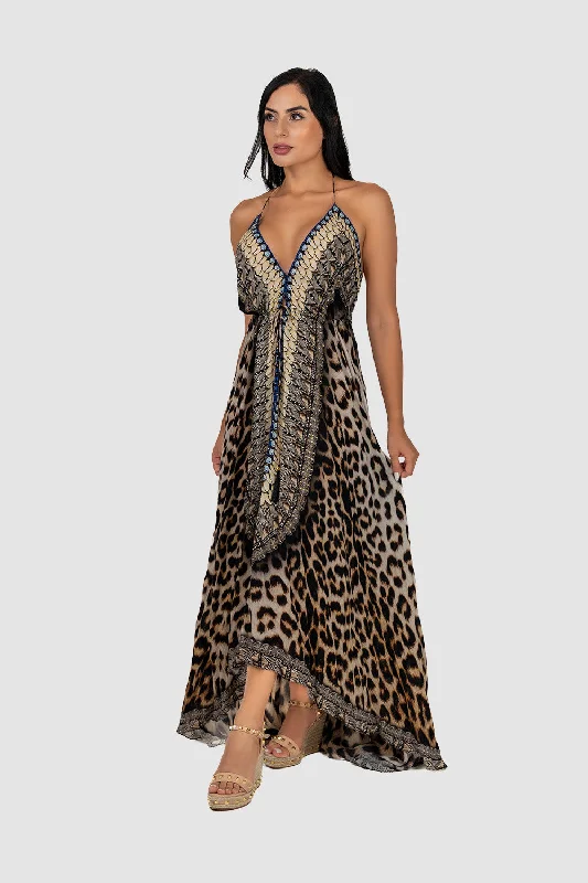 Dresses for black tie events -Cheetah Mirror Maxi Dress