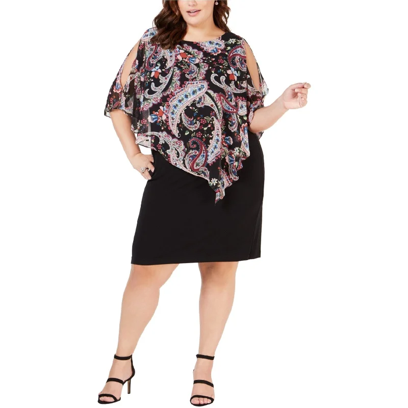 Party dresses for casual occasions -Connected Apparel Womens Paisley Chiffon Midi Dress, Multicoloured, 20W