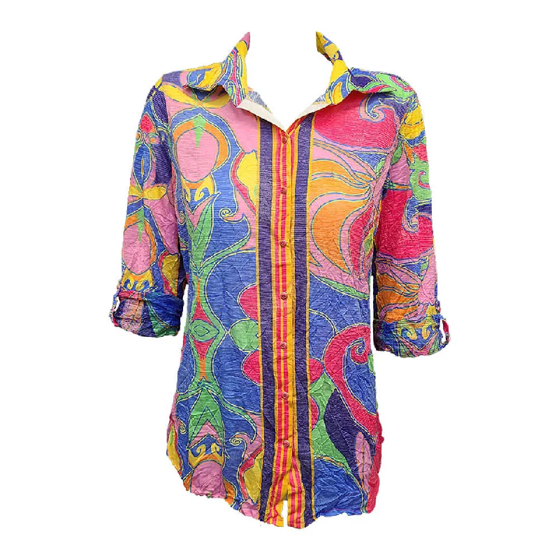 Fashionable beach dresses -David Cline Abrielle Roll Up Sleeve - Bright