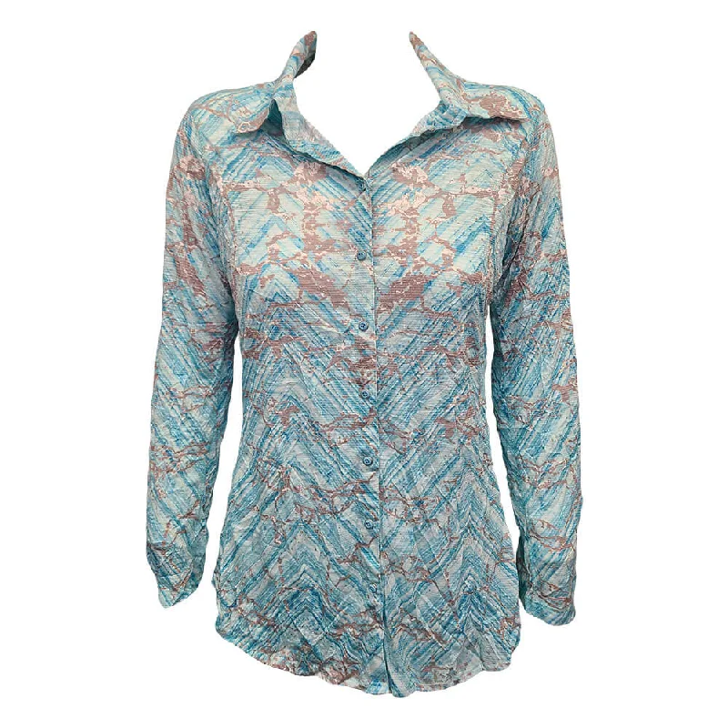 Formal dresses with beading -David Cline Kahlani 3/4 Sleeve Top - Aqua