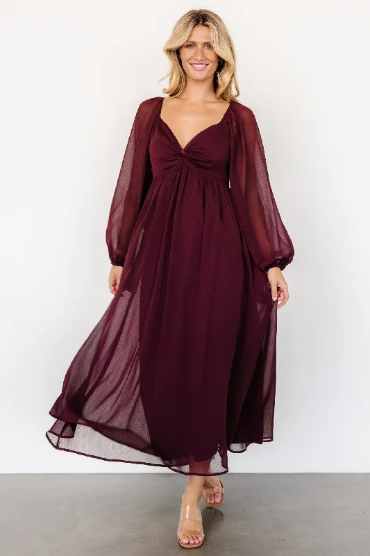 Dresses with silk lining -Dione Midi Dress | Mahogany