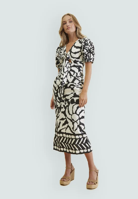 Holiday party dresses -DSMaya Maxi Print Dress - Black Print