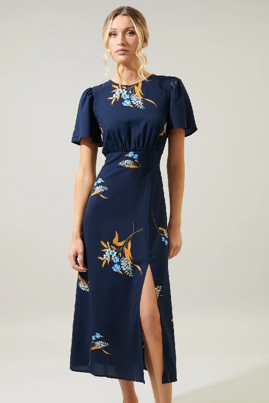 Dresses for summer vacations -Dusk Bloom Floral Midi Dress