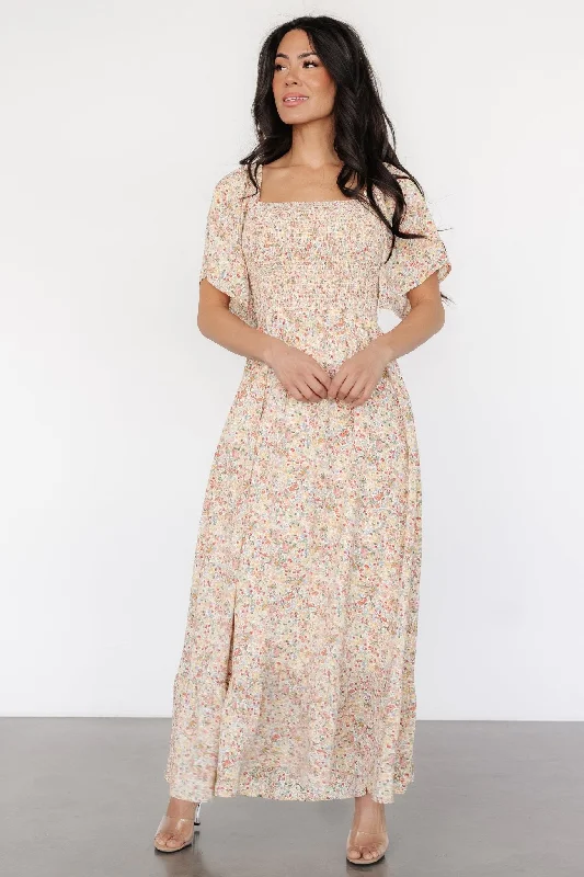 Spring dresses for women -Ellory Smocked Midi Dress | Golden Multi Floral