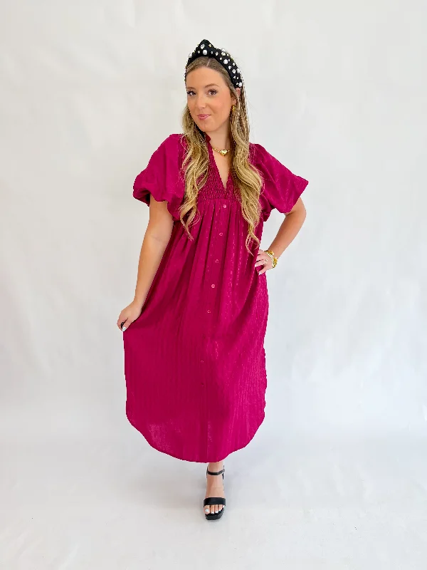 Wedding guest dresses -[Entro] Cider Charm Dress-Plum