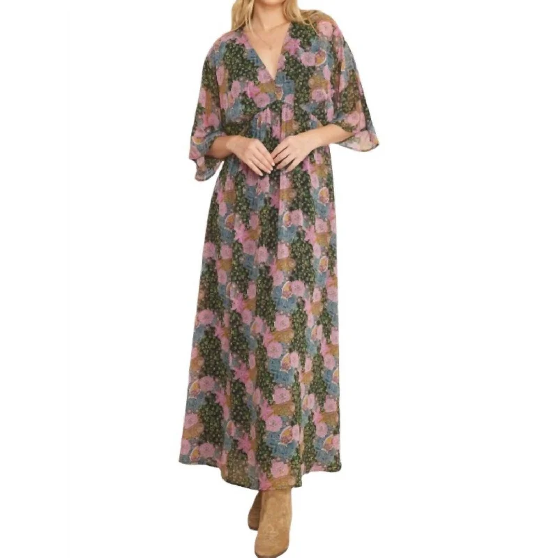 Dresses for parties -Entro - Floral Mix Maxi Dress