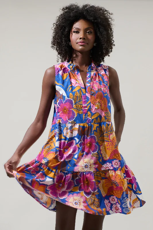 Printed dresses for women -Eveline Floral Gemmely Shift Mini Dress