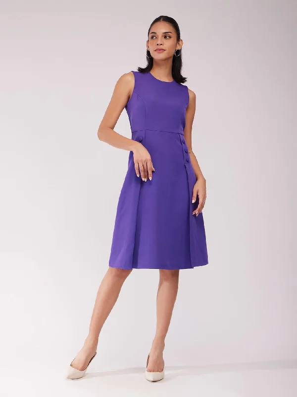 Classic formal dresses -Fit And Flare Dress - Violet