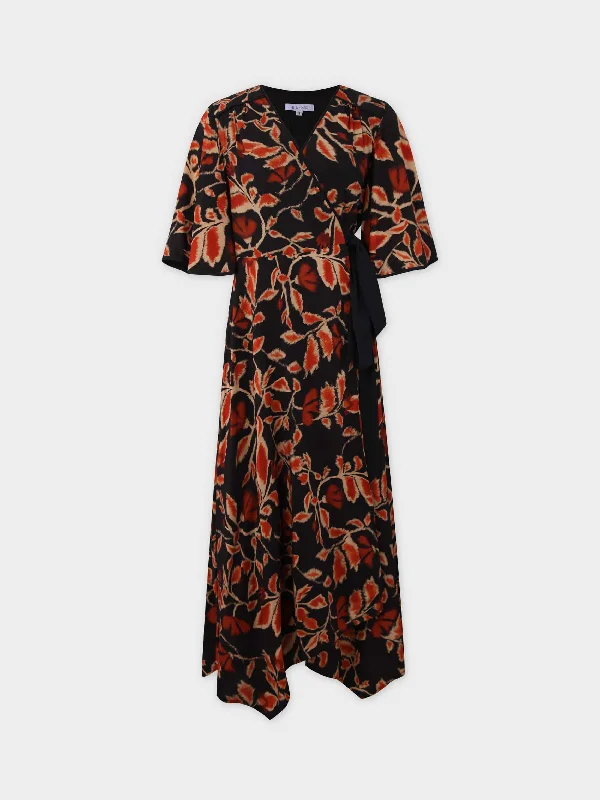 T-shirt dresses for women -Flutter Sleeve Wrap Dress-Marigold