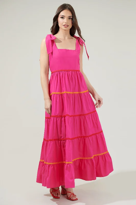 Elegant fitted dresses -Hannah Hall Tiered Maxi Dress