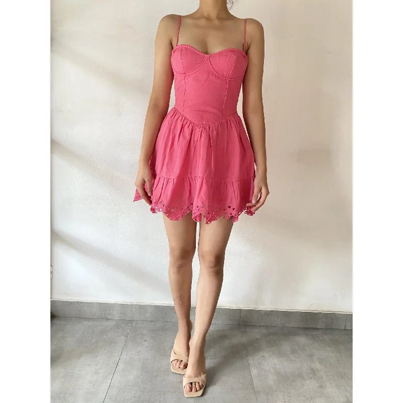 Short formal dresses -Anay Pink Short Dress-V2