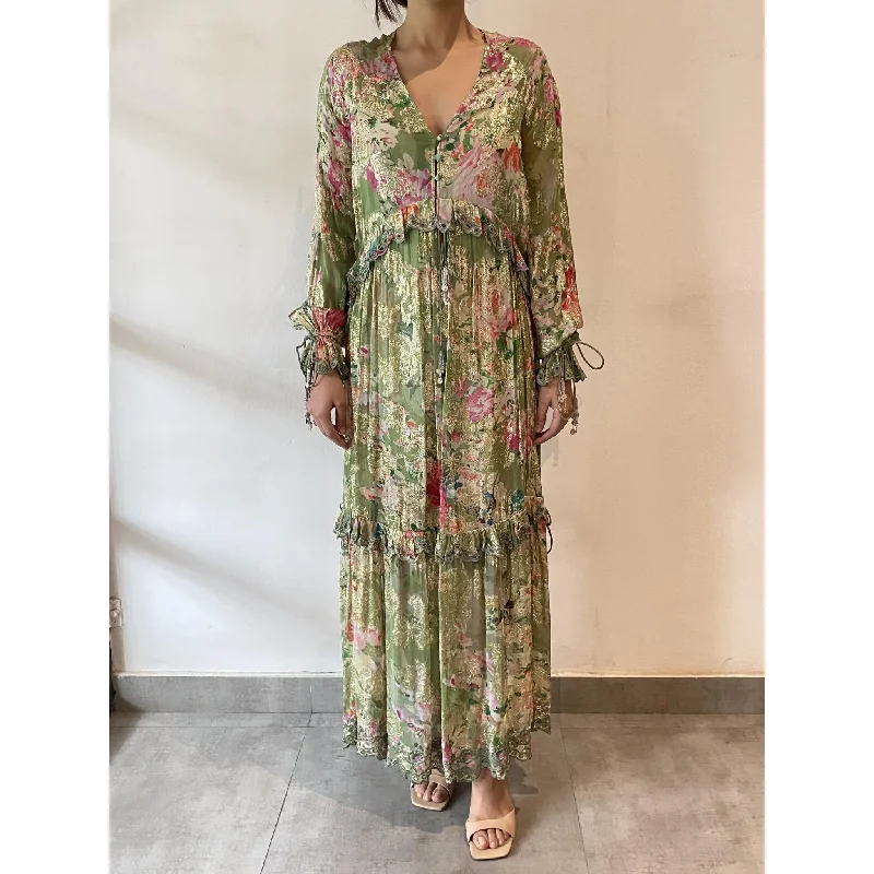 Casual sundresses for women -Hemant And Nandita Long Dress-V14