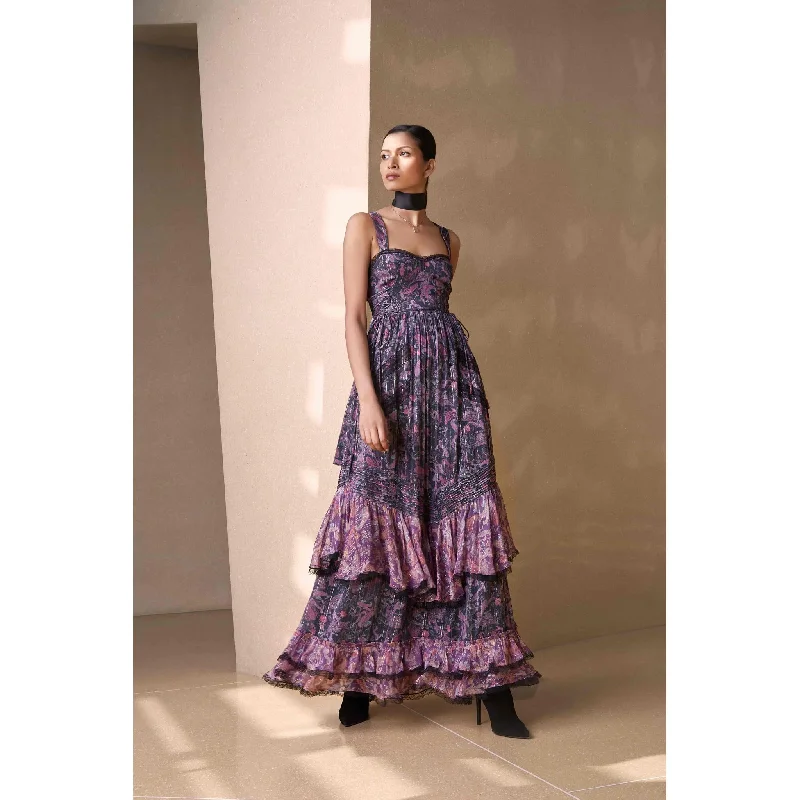 Formal evening dresses with train -Rococo Sand Long Dress-V7