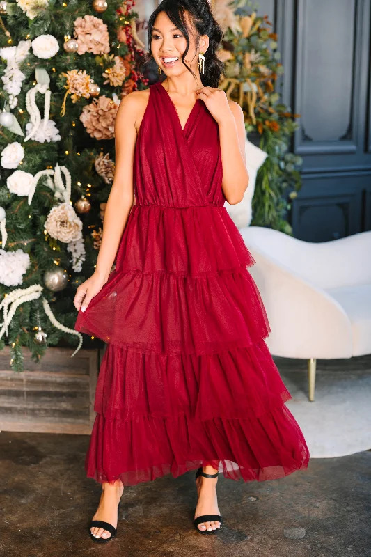 Wedding party dresses -Know Your Way Crimson Red Midi Dress