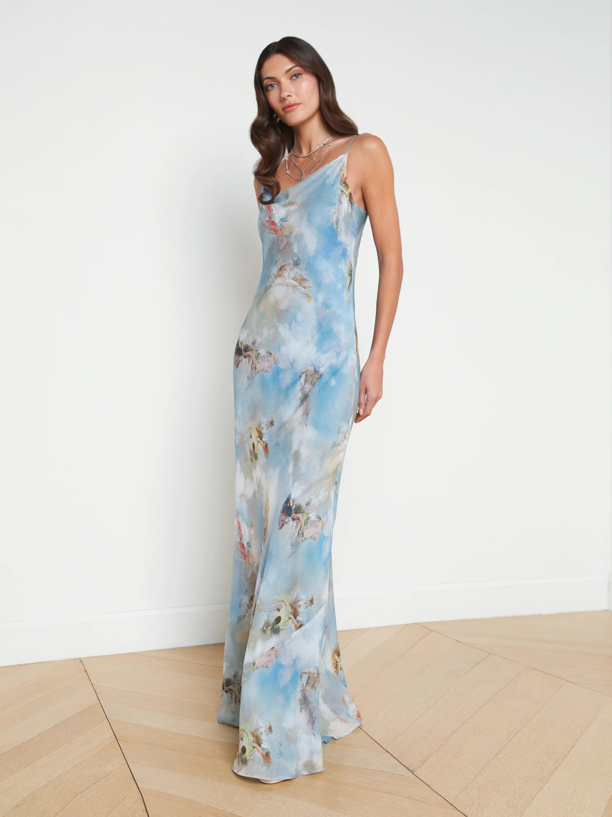 Dresses with flowing skirts for events -L'Agence Christine Silk Maxi Dress