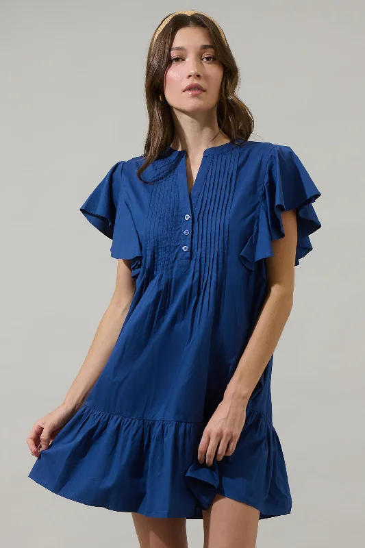 Cocktail attire dresses -Lizzy Pleated Ruffle Mini Dress