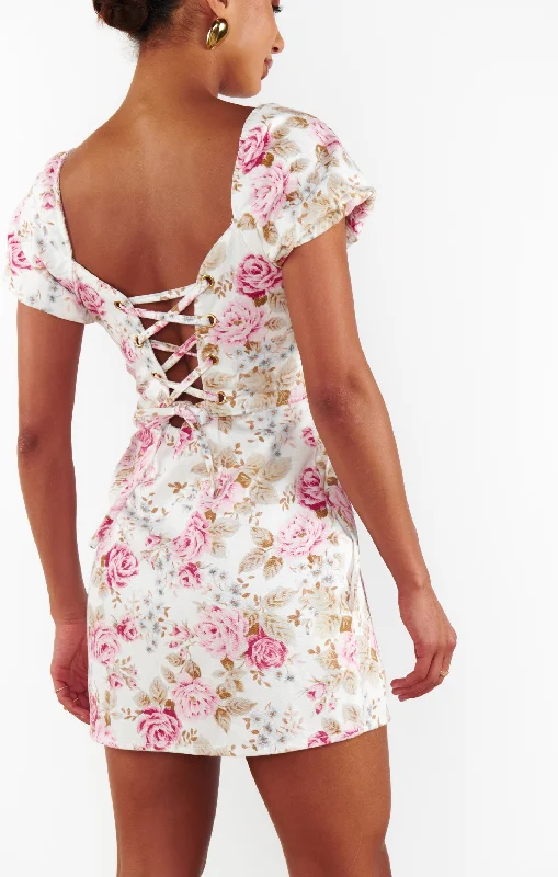 Dresses with ruffled skirts -London Lace Up Dress ~ Lovely Roses Denim