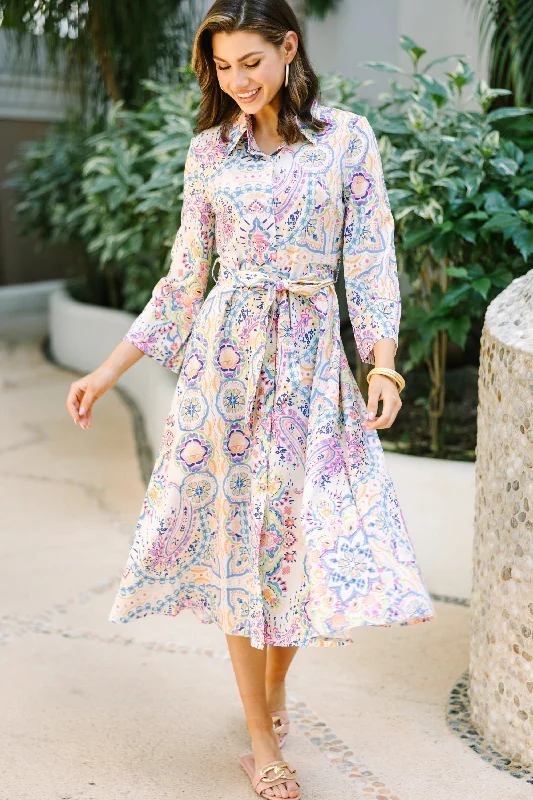 Summer dresses with floral designs -Make Me Feel Joy Multi Color Paisley Midi Dress