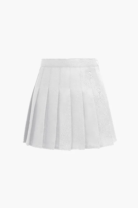 Dresses for formal gatherings -Pleated Mini Skirt