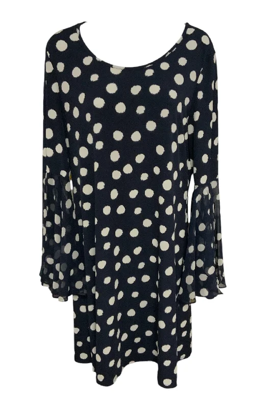 Sophisticated evening gowns -MSK Women's Dress Navy Dot L