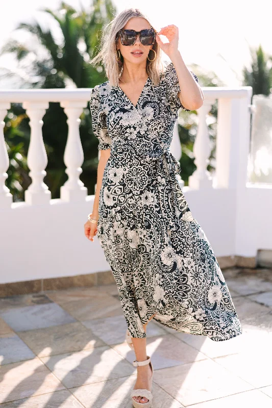 Casual long dresses -My Perfect View Black Midi Dress