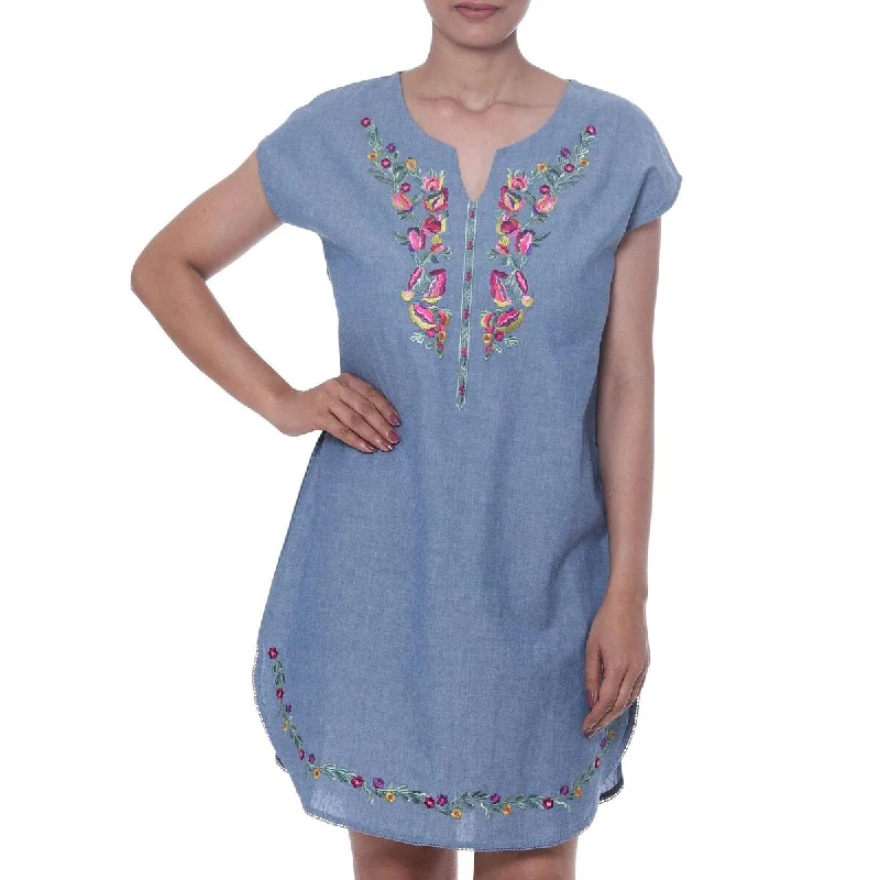 Puff sleeve dresses -NOVICA Spring Rejoice Cotton dress