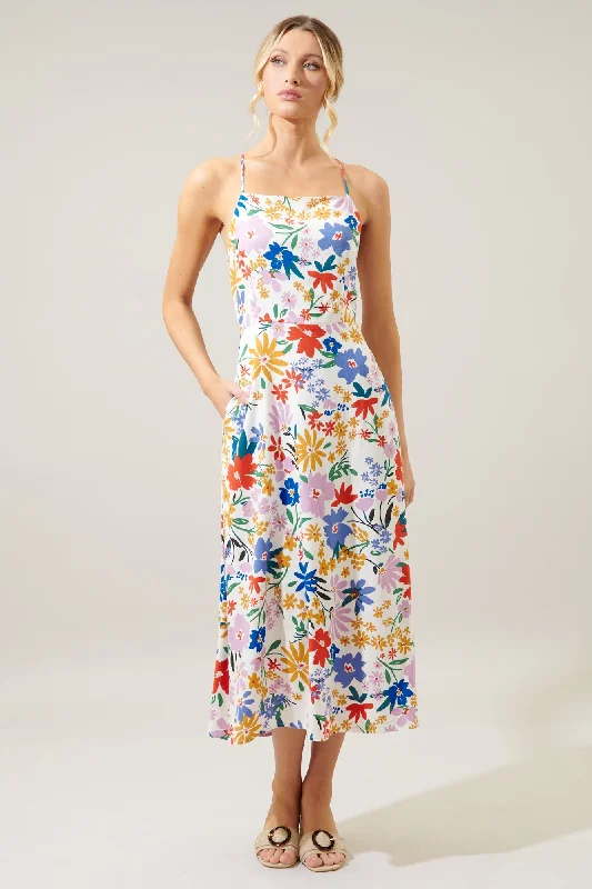 Affordable maxi dresses -Ojai Floral Booker Cross Back Midi Dress