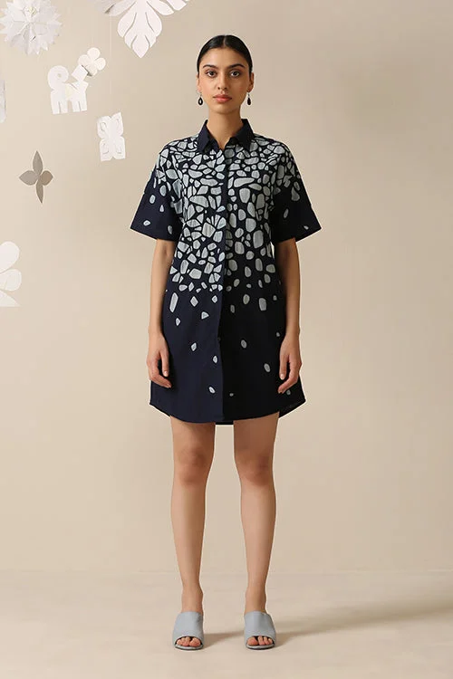 Dresses for spring events -Okhai 'Stone Walk' Pure Cotton Applique Work Shirt Dress