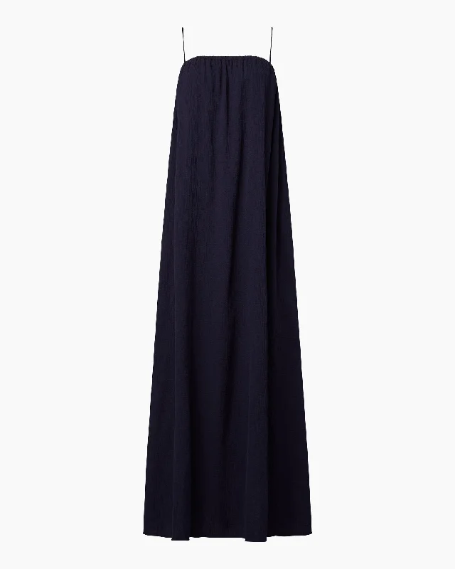 Dresses with asymmetrical details -Crinkle Gauze Maxi Dress | Deep Navy