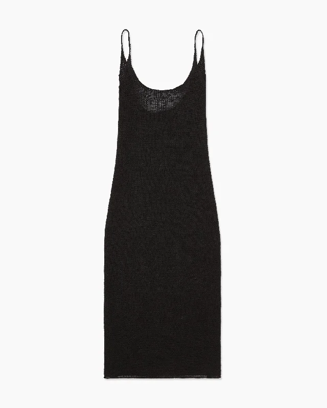 Dresses for spring events -Textured Linen Sweater Scoop Maxi | Black