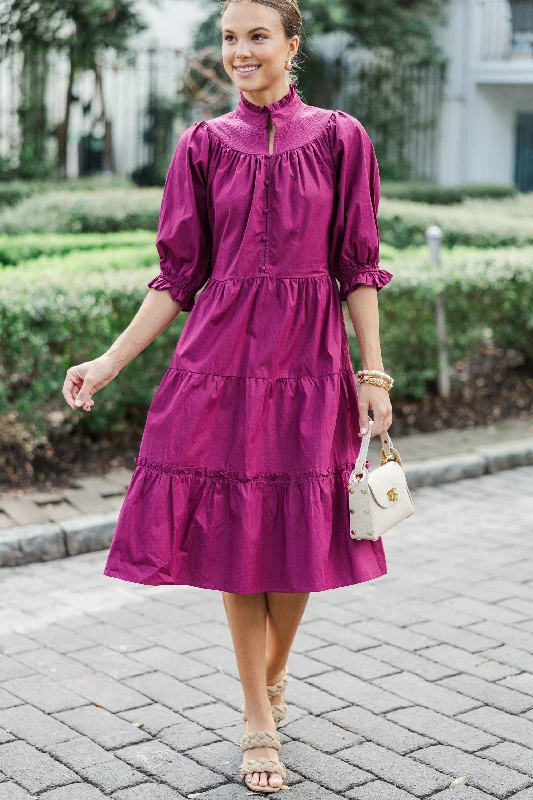 Stylish prom dresses -Pinch: Feeling The Love Berry Purple Midi Dress