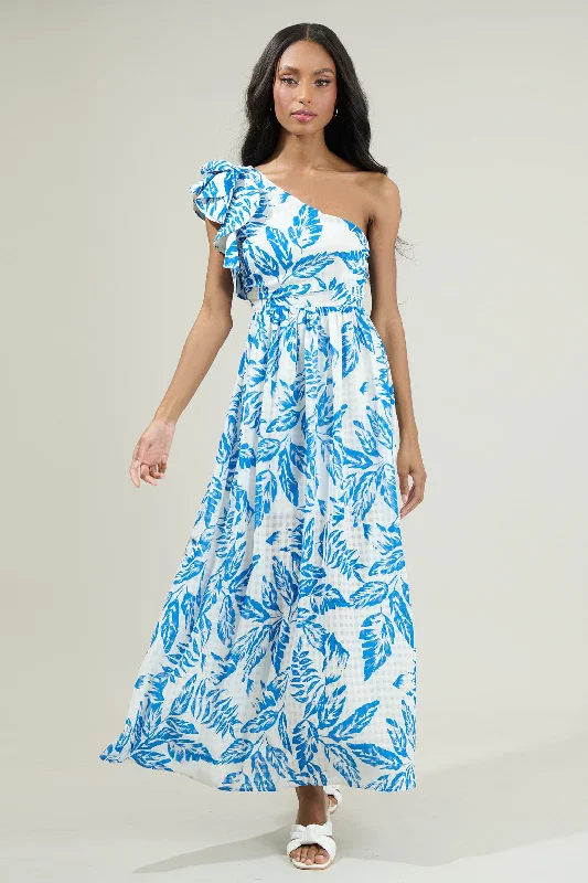 Dresses with ruffle details -Polly Floral Ruffle Maxi Dress