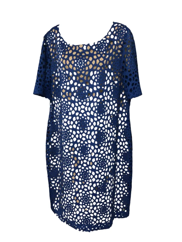 Lace overlay cocktail dresses -Preston & York Women's Dress Blue Lace 18