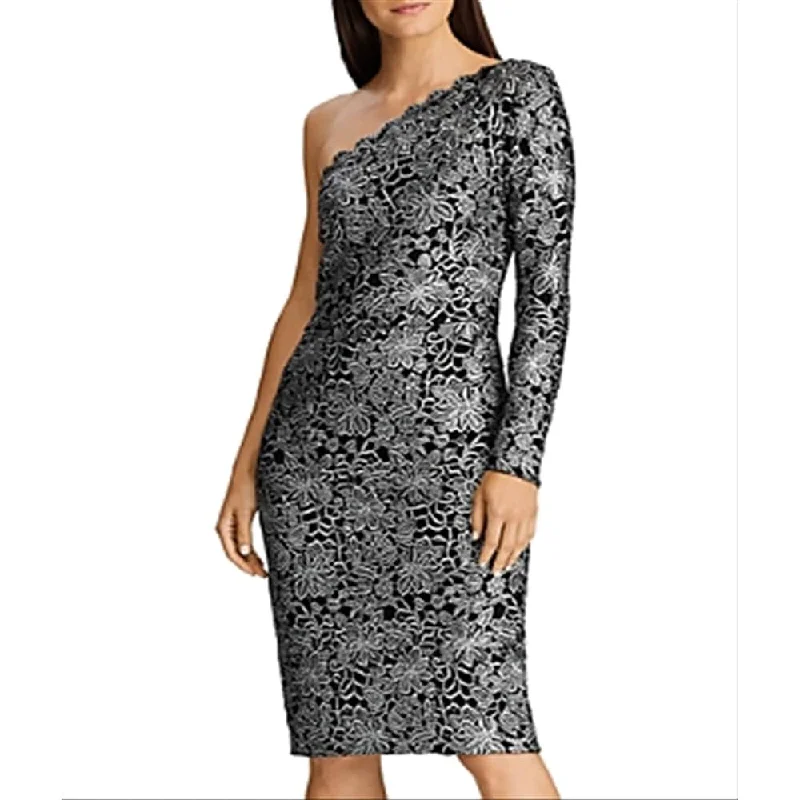 Dresses with open back for women -Ralph Lauren Women's Lace Mini Cocktail Dress Black Size 12