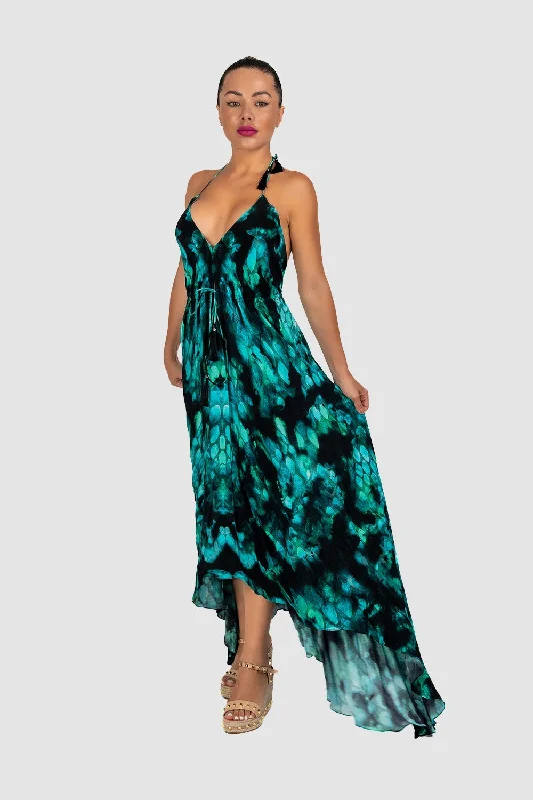 Casual dresses for brunch -Reptile Crystals Maxi Dress