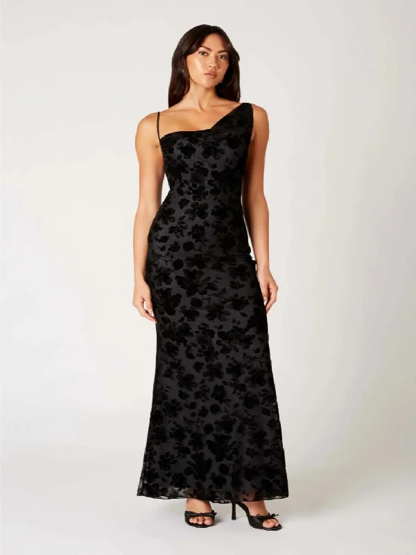 Dresses for a day at the beach -Roberto Floral Velvet Gown Maxi Dress