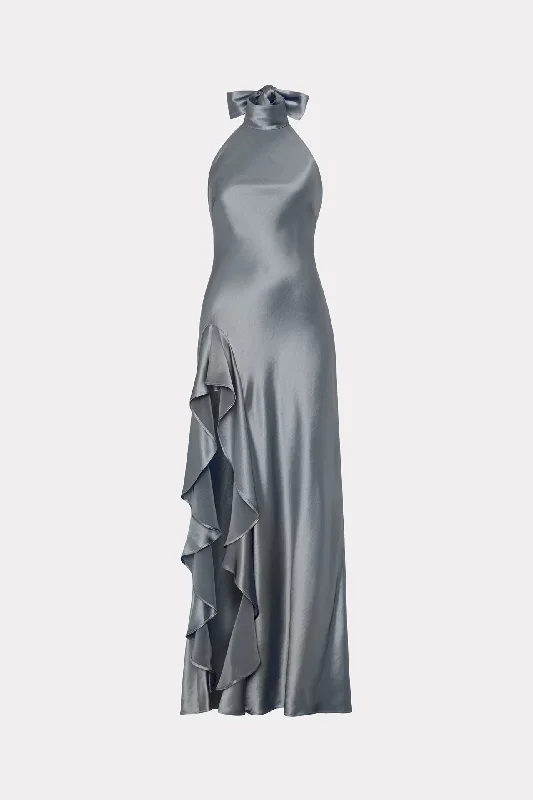 Casual sundresses for women -Roux Hammered Satin Gown