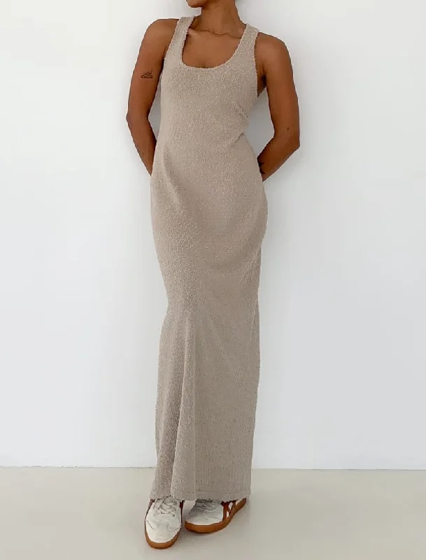 Casual dress for work -Cloud Nine Maxi Dress | Taupe