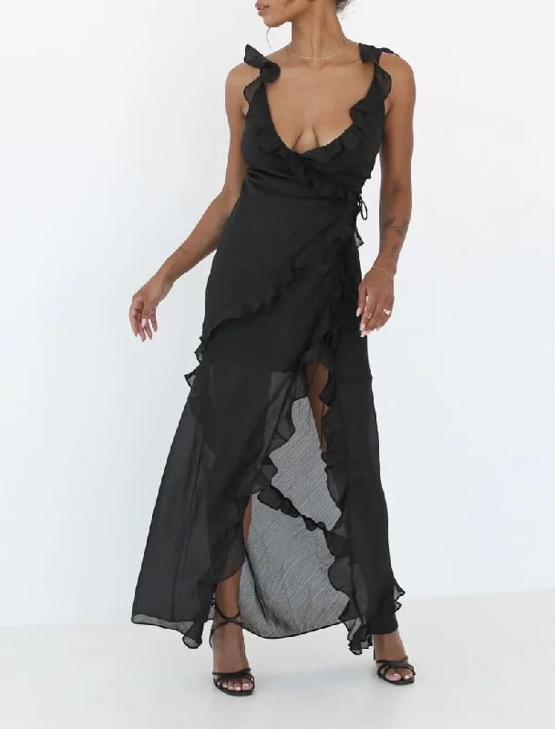 Dresses with embroidery -Just like Heaven Maxi Dress | Black Lurex