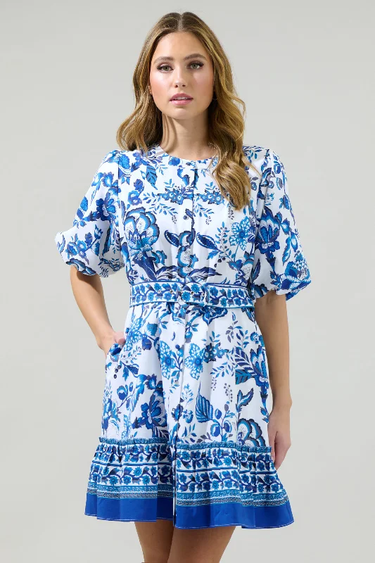 Wedding dresses for bridesmaids -Salema Floral Button-Down Mini Dress